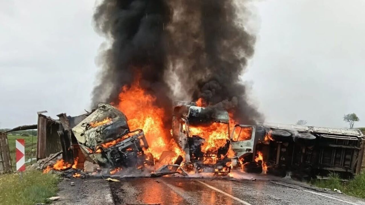 Faciadan dönüldü: TIR’lar alev alev yandı!