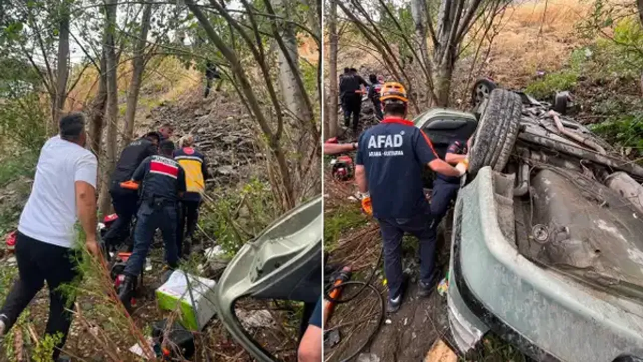 Kontrolden çıkan otomobil dere kenarına devrildi: 1 ölü, 4 yaralı